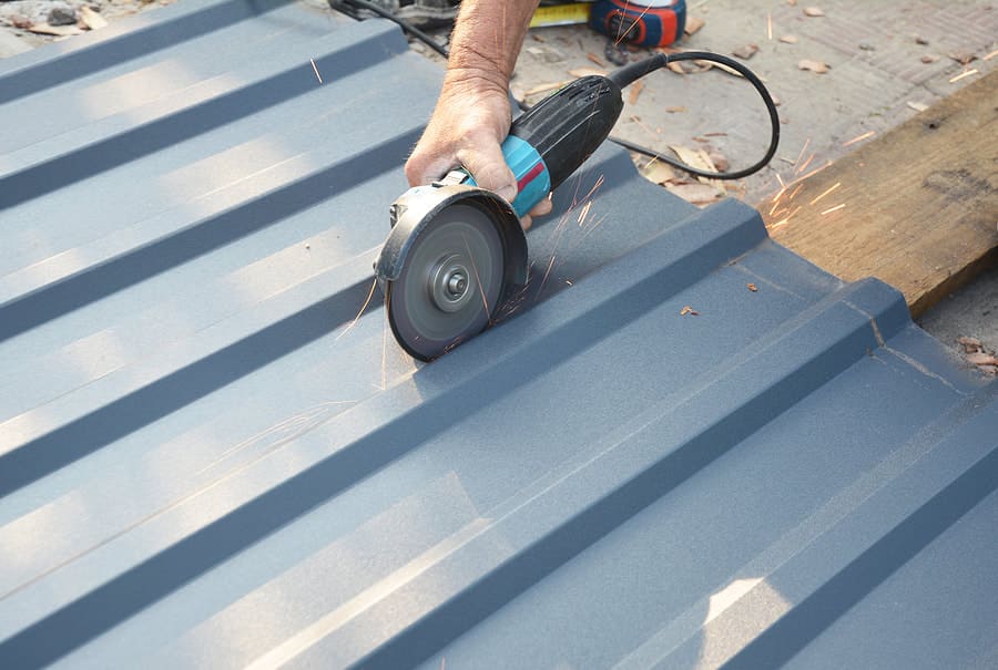 Cutting a standing-seam metal roofing panel